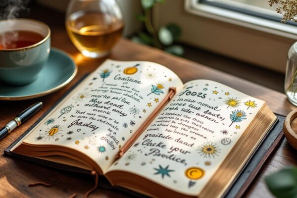 découvrez des exemples et idées originales pour remplir votre carnet de gratitude en 2025 et cultivez la positivité au quotidien.